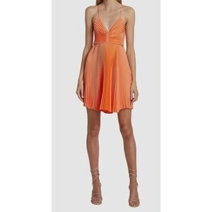 NWT A.L.C. ARI Pleated DRESS NECTAR Orange Size 6 Party Coquette cutout sz 6
